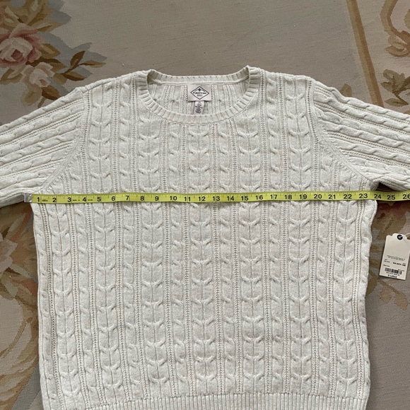 Gorgeous ivory metallic, Cable knit, sweater, size XL by St. Johns Bay - Picture 5 of 8